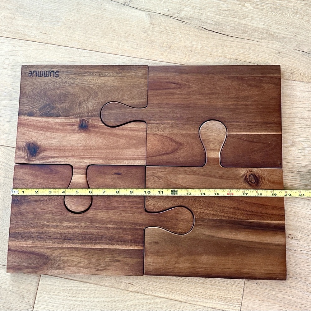 4 Piece Wooden Puzzle Charcuterie Boards - Picture 6 of 15